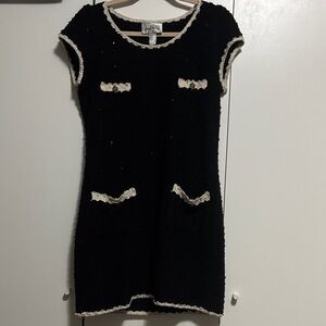 Joseph Ribkoff Black and White Knit Dress